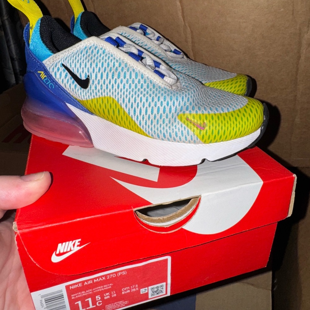 Nike Kids Sneakers - Blue, Yellow, and White